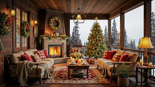 Download Lagu Warm Fireside at Peaceful Winter Balcony 🔥 Smooth Piano Jazz Music, Crackling Fire for Study \u0026 Work MP3