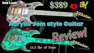 Amazing Value! eBay Acrylic JEM Style Guitar Review: 24 Perfect Frets, Great Tones & Craftsmanship