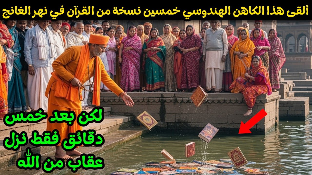 ألقى هذا الكاهن الهندوسي خمسين نسخة من القرآن في نهر الغانج، لكن بعد خمس دقائق جاء عقاب من الله. #16