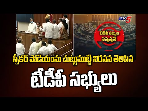 TDP MLA's Protest In AP Assembly | Interim Report On Data Theft | TV5 News Digital - TV5NEWS
