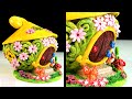 DIY Fairy Garden House | Clay Coil Pot Fairy House | Paper Clay Tutorial