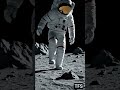 a astronaut on the moon. is running on the moon.