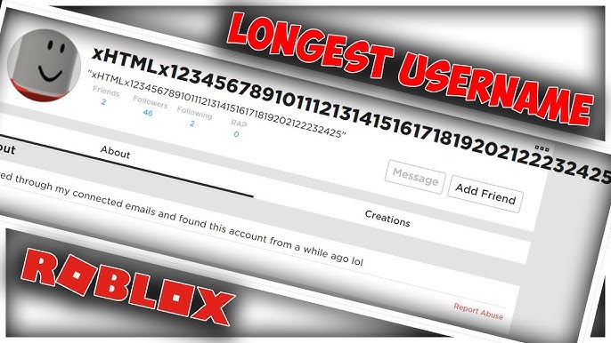 Owning The Longest Username On Roblox Youtube - roblox longest username is roblox free on xbox