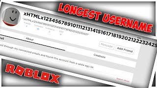 Rare Roblox Usernames 3 Long Usernames Video - owning the longest username on roblox