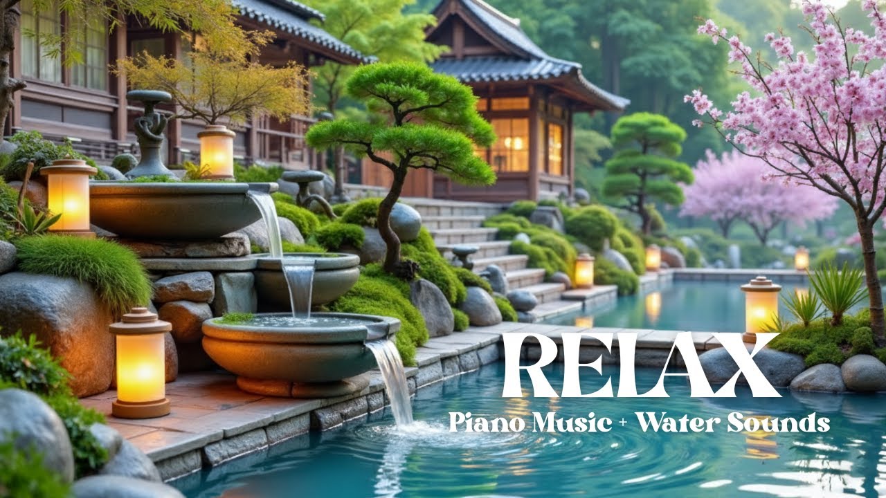 Soothing Spa Piano Music 🌿 Relaxing Sleep Music & Nature Sounds, Flowing Water, Calm Music