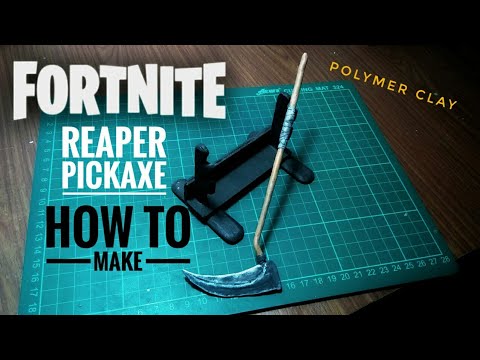 How To Make Reaper Fortnite Pickaxe Polymer Clay Youtube