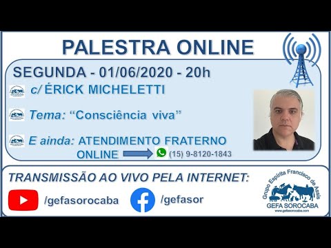 Assista: Palestra online - c/ ÉRICK MICHELETTI (01/06/2020)
