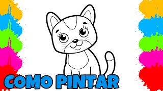 Jogos de Pintar Gatinho Fofinho Desenho animado para colorir | Colorir Desenhos para crianças screenshot 3