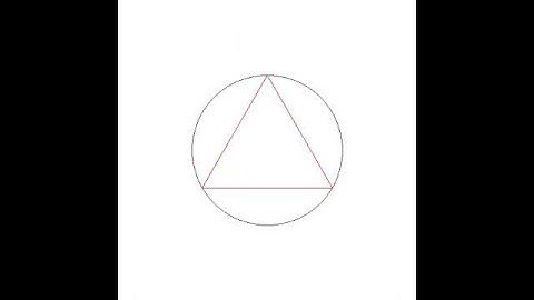 Drawing of an equilateral triangle inscribed in a circle