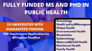 Msc Mph Phd And Drph In Public Health 20 Us Universities With Guaranteed Funding