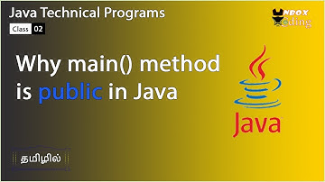 Why main() method is public in java in Tamil - UNBOX CODING
