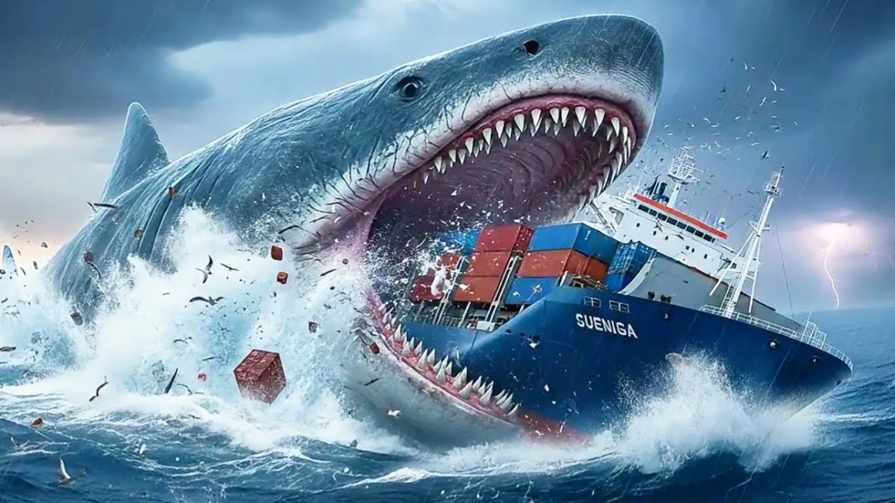 GIANT MEGALODON ATTACK TO CARGO SHIP: Military Forces Called!! - YouTube