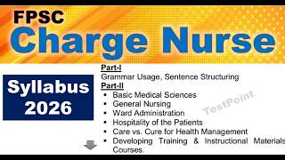 FPSC Charge Nurse Syllabus 2026 Official