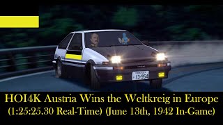 Hoi4K - Austria Wins The Weltkreig In Europe In 12525.30 In-Game June 13Th, 1942