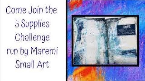 5 Supplies Challenge ( MaremiSmallArt) - Art Journal Page Using Scribble Sticks #5supplieschallenge