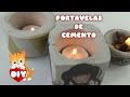 COMO HACER UN PORTAVELAS DECORADAS ORIGINALES DE CEMENTO PARA TU HOGAR//becasi