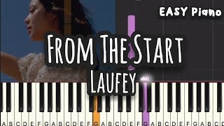Video thumbnail of "Laufey - From The Start (Easy Piano, Piano Tutorial) Sheet"