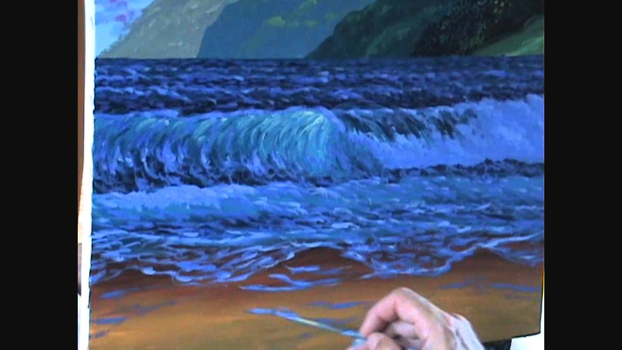 Waden Peru Verlaten V1 Deel 14. Schilderen een strand en bergen bij zonsondergang - YouTube