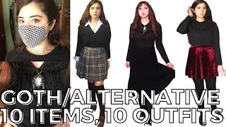 10 goth outfits with 10 pieces