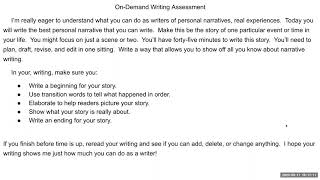 On Demand Writing Assessment