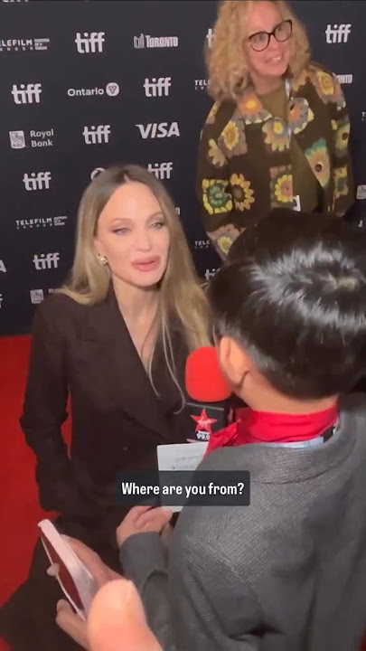 ANGELINA JOLIE Snacks Interview #Tiff50 Couture