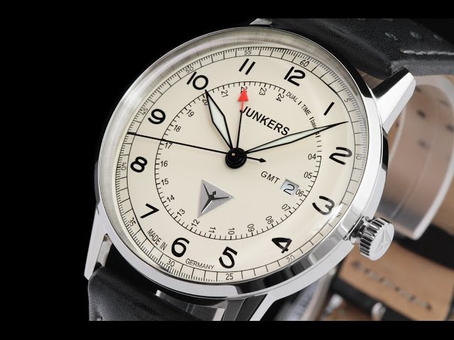 Junkers 6946-5 G38 II 42mm German Made Leather Strap Watch w Swiss