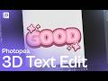 Easy 3D Text Emote Editing in Photopea | Step-by-Step Guide