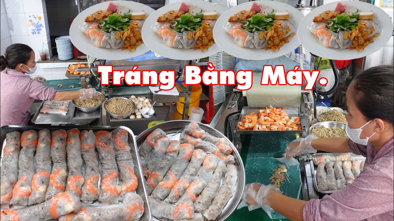 Sài Gòn Xuất Hiện Bánh Cuốn Tôm Thịt Trứng Tráng Bằng Máy Đầu Tiên Khách Đông Nườm Nượp