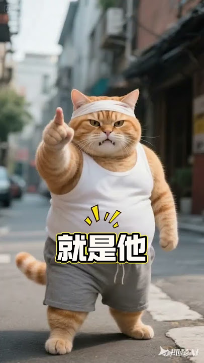 Fat Orange Cat calls Tiger for help and the ending #cat #aicat #fatcat #orangecat #cat2025 #animals