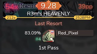 [9.28⭐] Red_Pixel | xi - Last Resort [R3m's HEAVENLY] 83.09% {#4 39pp 54❌} - osu!