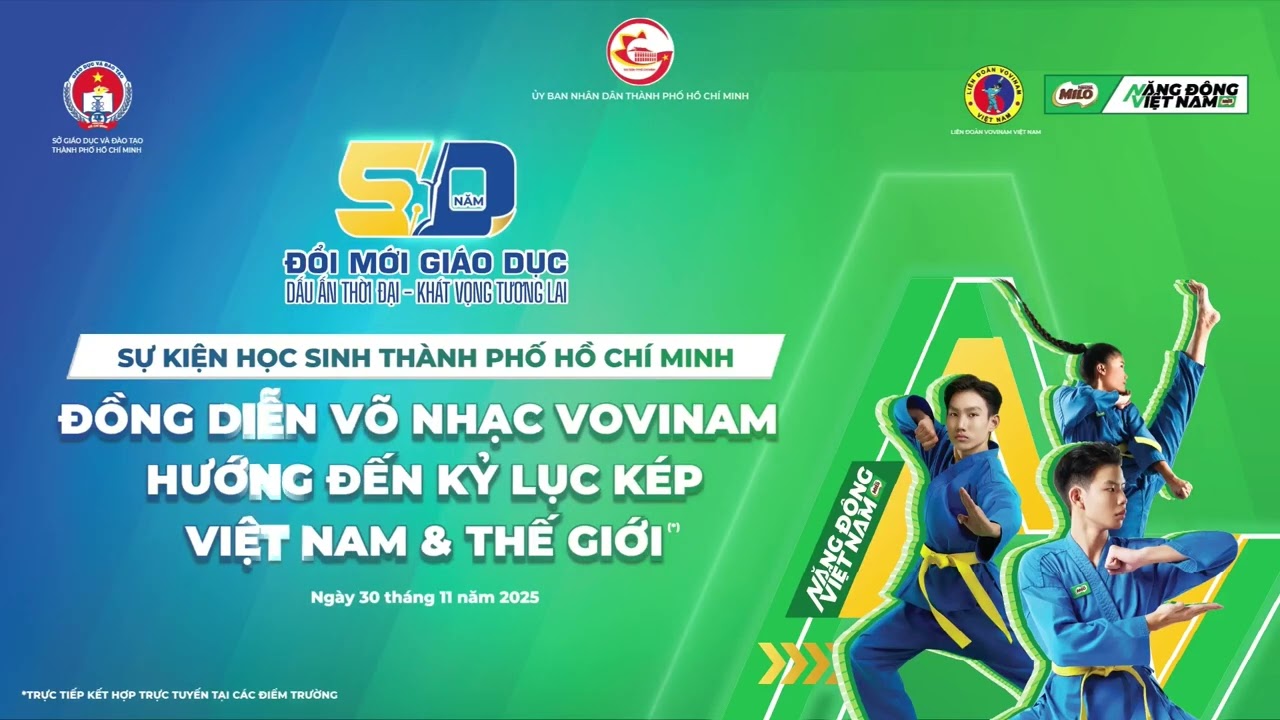 ĐỒNG DIỄN VÕ NHẠC VOVINAM, HƯỚNG TỚI XÁC LẬP KỶ LỤC KÉP THẾ GIỚI