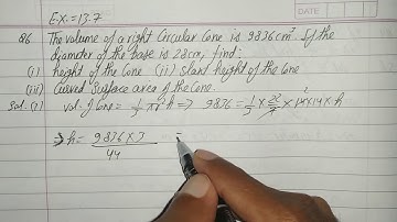 The volume of a right circular cone is 9836 cm cube | Class 9 Ex 13.7 Q 6
