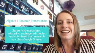 Linear Regression and Endangered Species Algebra 1 Math Lesson