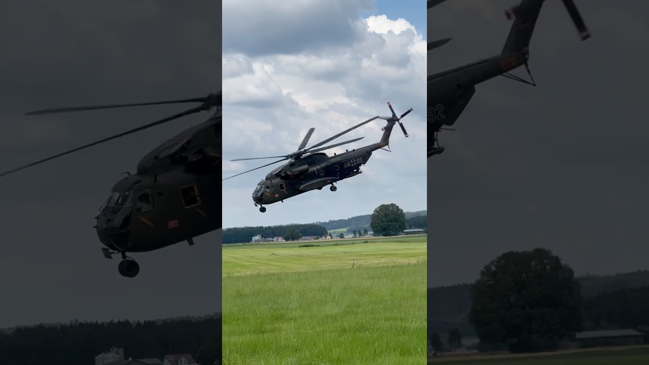 Takeoff / German Air Force / CH-53GE helicopter / HSG64 / Southern Germany