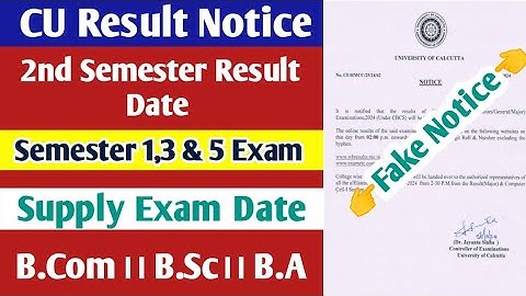 CU 2nd semester result notice 2024 | 2nd semester result date | 2nd semester result 2024 | CU notice