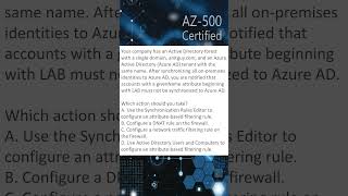 Microsoft Azure Security Engineer Associate (AZ-500) - Short 5 - Synchronization Rules Editor #azure