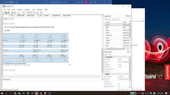 A simple way to creating beautiful regression tables in STATA: the "esttab" command from "estout"