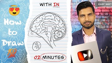 How to draw HUMAN BRAIN step by step in easy way.