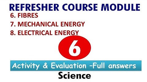 6th Standard Science unit 6,7,8 Refresher Course Module Answer Key English medium 2021