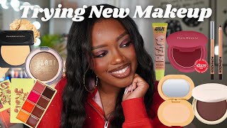 TRYING NEW MAKEUP! | Rare Beauty, Huda beauty, Made by Mitchell & More screenshot 5
