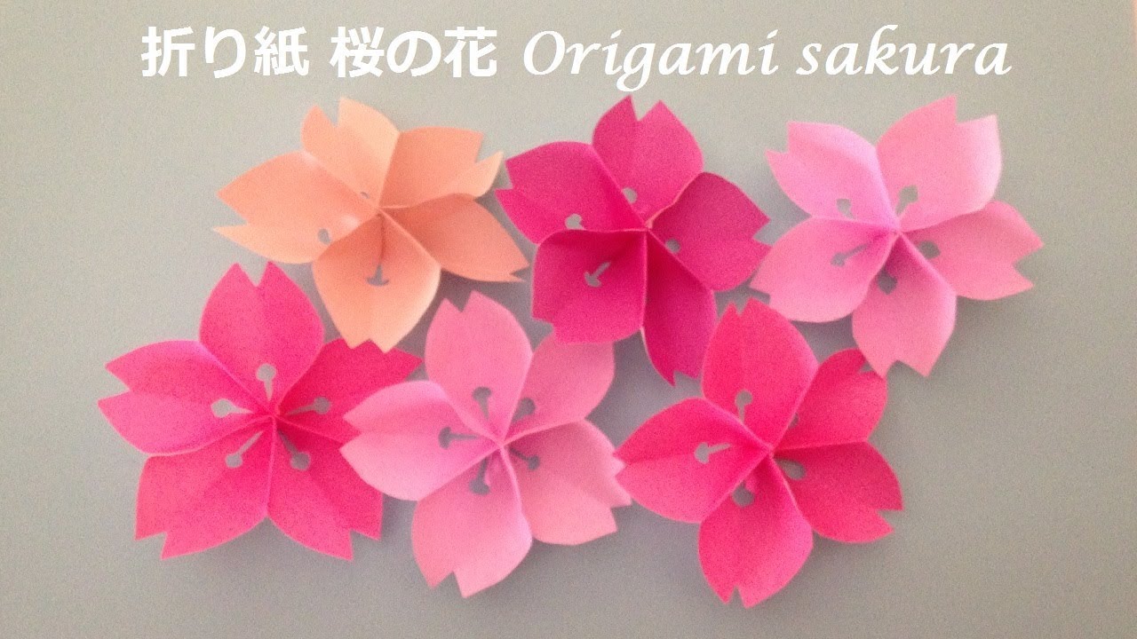 折り紙 桜の花 作り方 Niceno1 Origami Flower Cherry Blossoms Tutorial Youtube