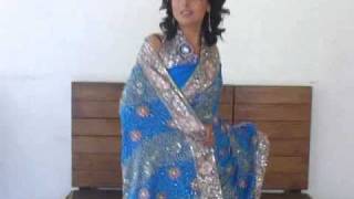 Aqua Blue Pure Crepe Saree With Blouse