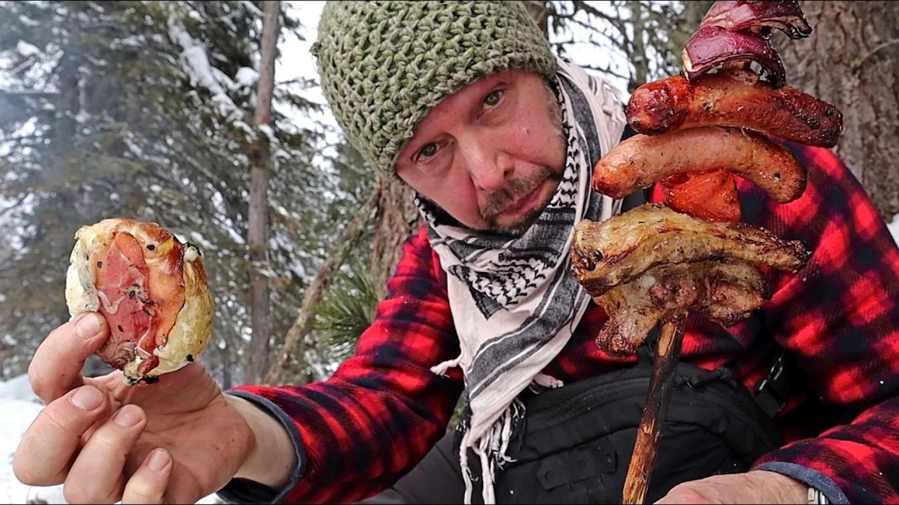 🔥 SPEDINI BUSHCRAFT su FUOCO TRAPPER 🔥 Cucina nella Foresta Innevata Bushcraft Italia by Pescho Anvi