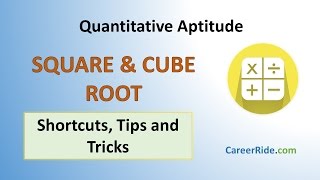 Square & Cube Roots  Shortcuts & Tricks for Placement Tests, Job Interviews & Exams