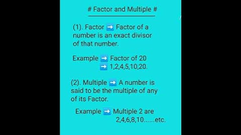 Factor and Multiple #A.G Study#