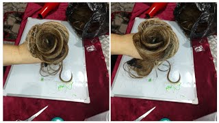 طريقة عمل وردة لتركيبها فى التسريحات بطريقة مبسطة جدا  Simple hair rose