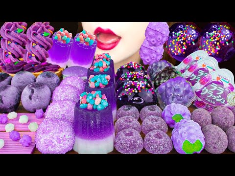 【ASMR】PURPLE DESSERTS 💜MUKBANG 먹방 食べる音 EATING SOUNDS NO TALKING