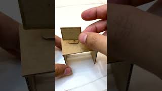 Mini Desk And Pc Made Out Of Cardboard Box