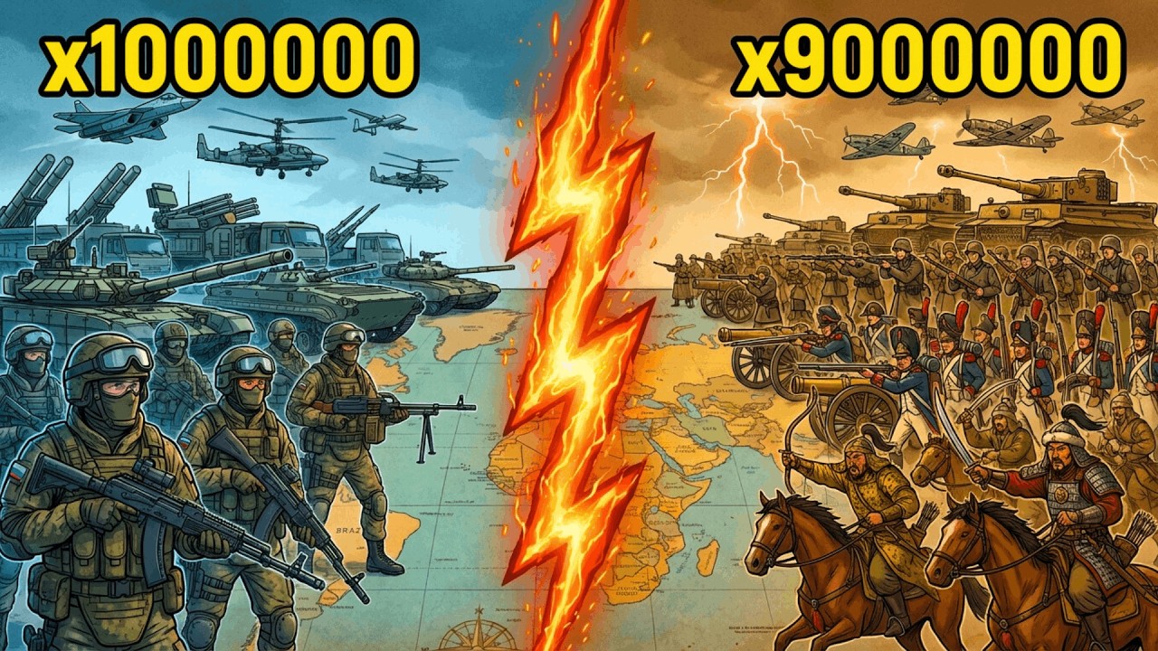 ЧТО ЕСЛИ ОДНА АРМИЯ С СОВРЕМЕННЫМ ОРУЖИЕМ СРАЗИТСЯ ПРОТИВ АРМИЙ ПРОШЛОГО? ТОП 1 БОЛЬШОЙ ВЫПУСК!