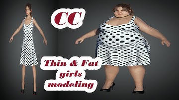 Thin and fat girls modeling  in character creator